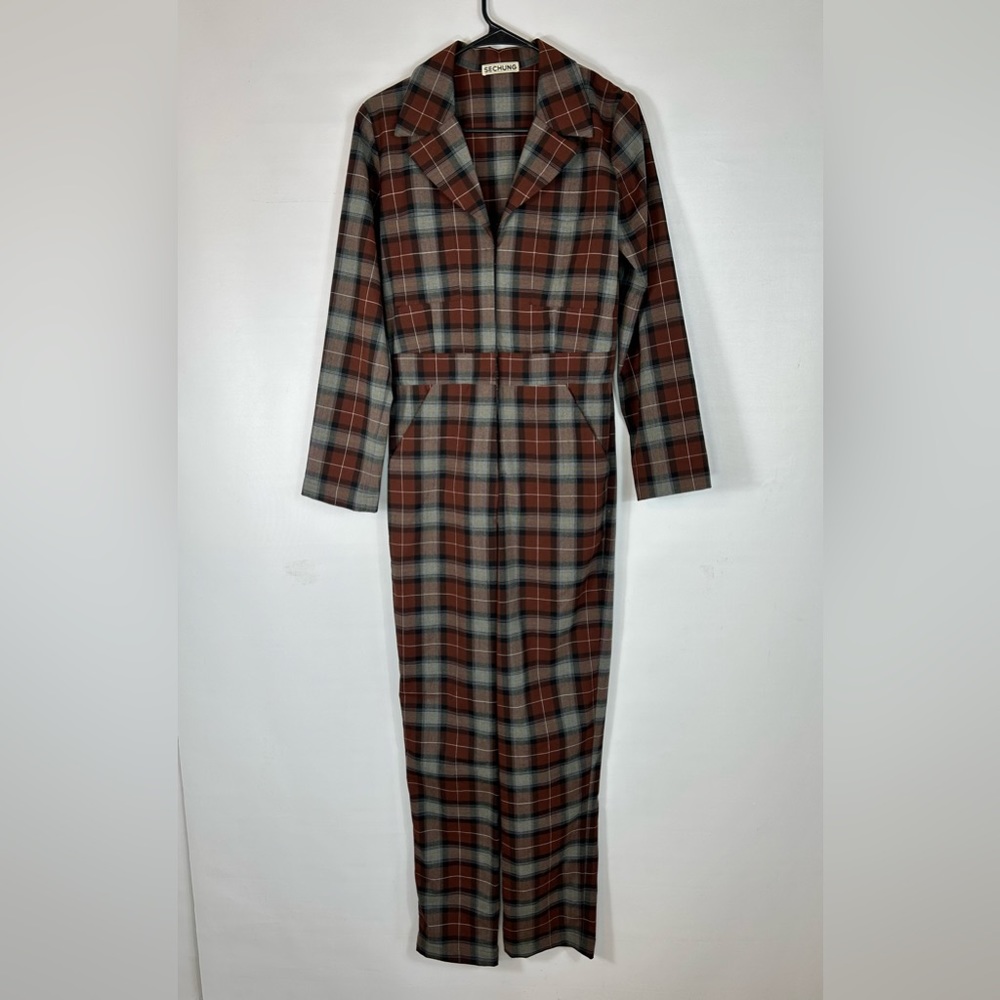 SECHUNG Plaid Jumpsuit